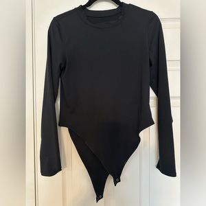 Good American Black Long Sleeve Bodysuit